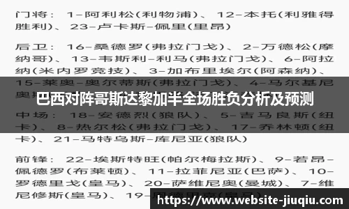 巴西对阵哥斯达黎加半全场胜负分析及预测